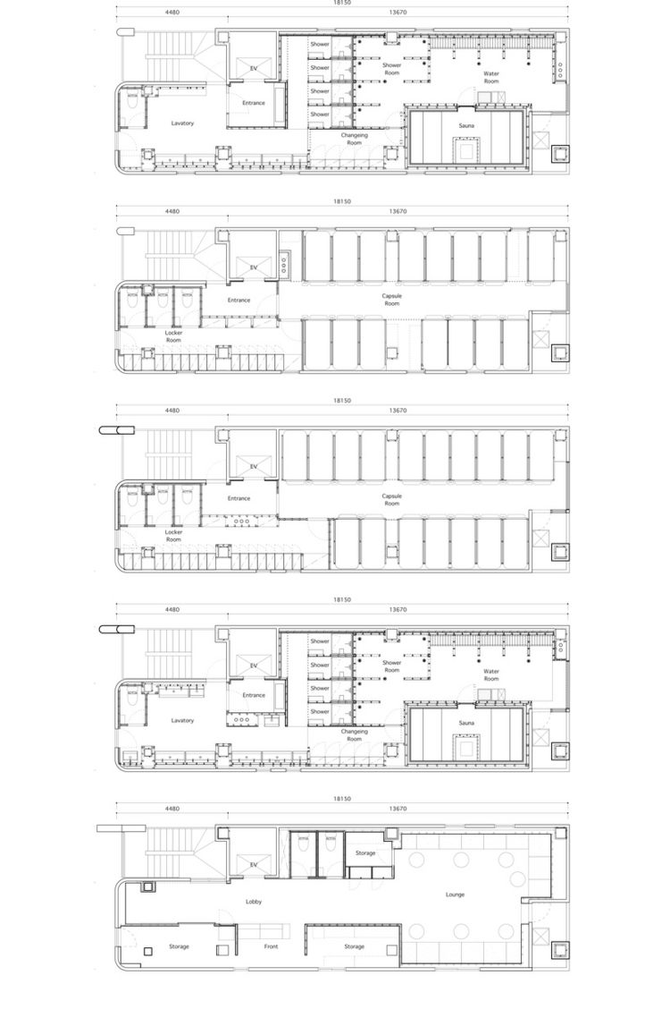 hotel tokyo kapsule sauna relaxačná oblasť divízia