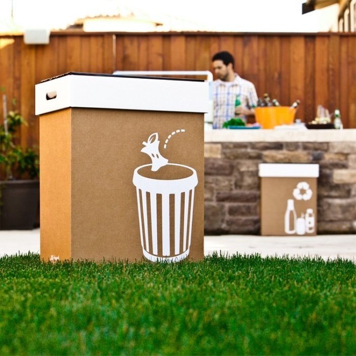 Pop-Up Party odpadkový kôš vyrobený zo 100% recyklovateľného kartónu Dizajnový kôš na odpadky vyskočí popový kôš na párty