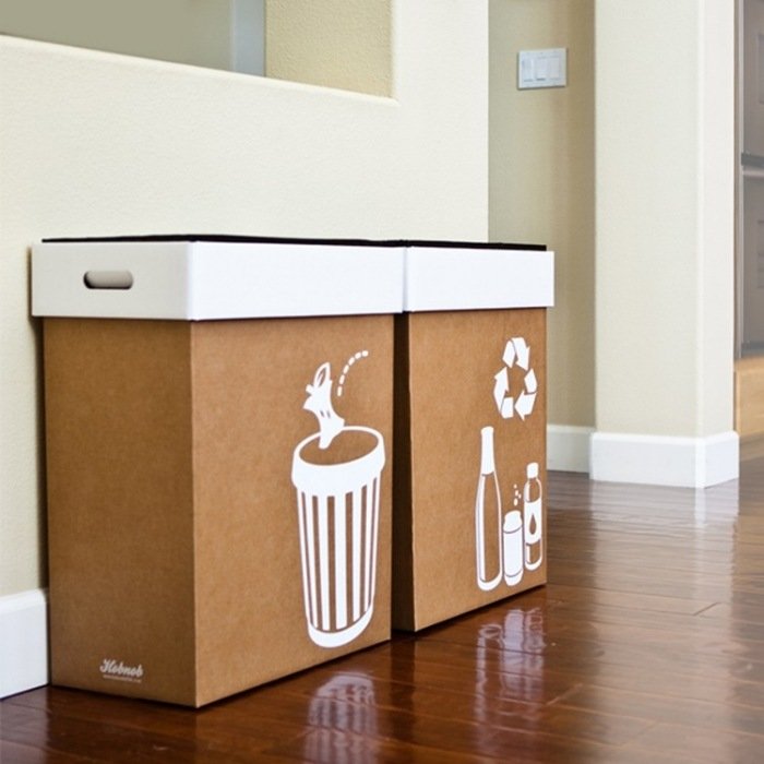 Dizajnový odpadkový kôš vyrobený z lepenky od Ho Boba hobob-odpadkový kôš-vyrobený-úplne-recyklovateľný-z kartónu