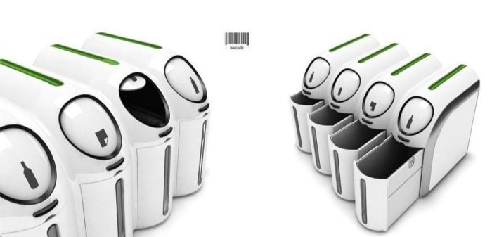 inovatívna stanica na recykláciu čiarových kódov triedi váš odpad Čiarový kód-Recyklačná stanica-triedenie zvyškového odpadu-Inovatívne