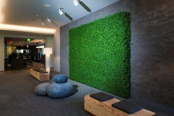 Dekorácia steny zimnej záhrady-zelená tráva Dekorácia steny zimnej záhrady-zelená stena