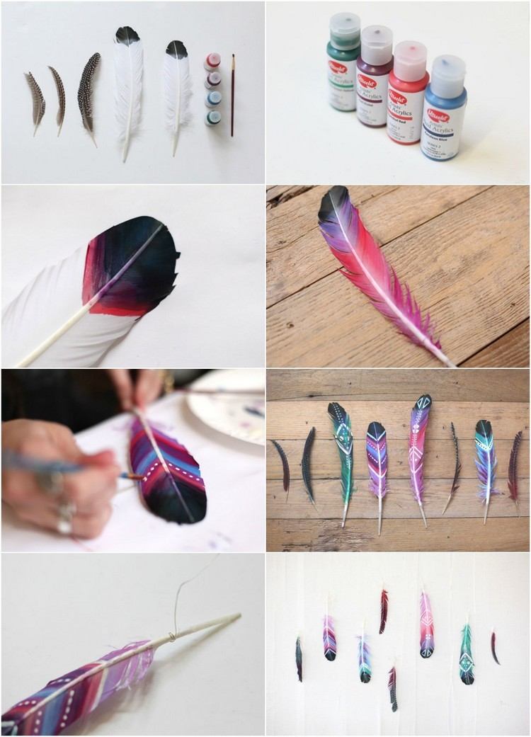 Deco-nápady-perie-urob si sám-návod-perie-farebné-farby