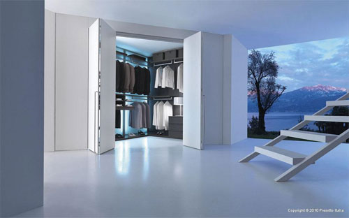 sklopné dvere do šatníka a do organizačného systému