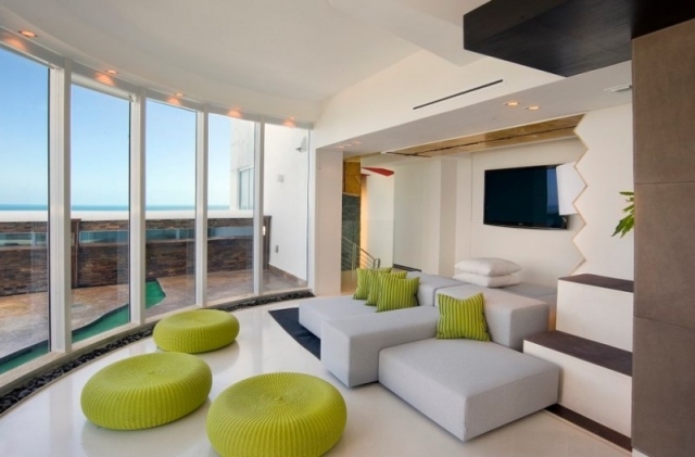 Obývacia izba-jasné línie-pohodlné-sedenie-čerstvé-kop