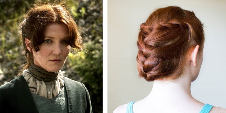 Účesy Game of Thrones Účes Catelyn Stark Bun Cop