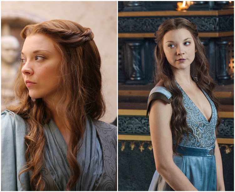 Účesy Game of Thrones napoly otvorené skrútené pramene vlasov