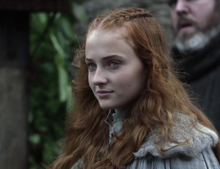 Hra o tróny jednoduchý cop Sansa Stark účes