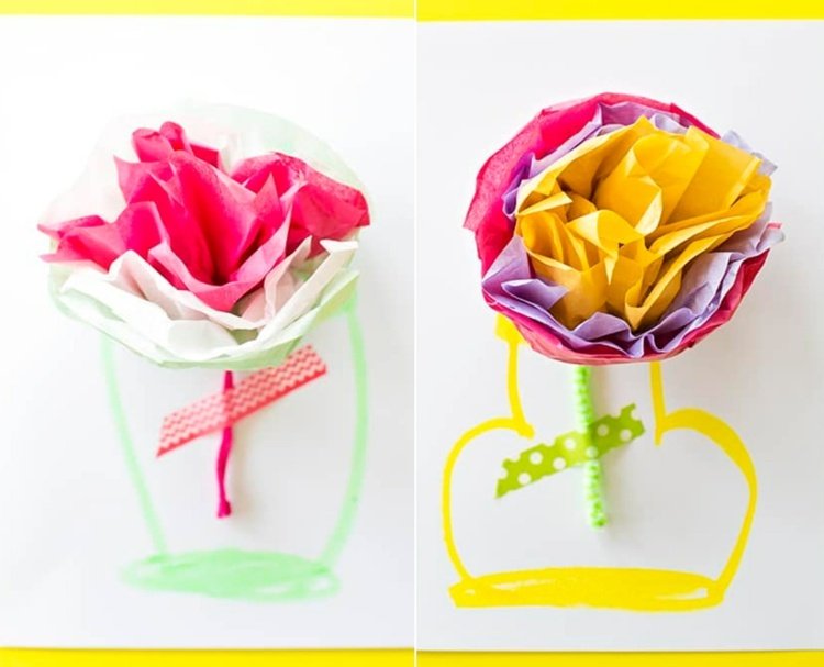 Vyrobte darček pre babičku a pridajte kartičku s papierovými kvetmi