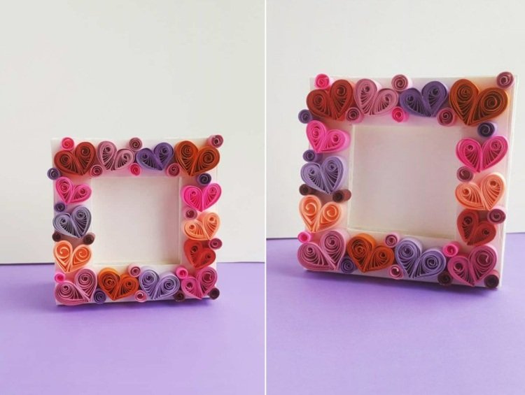 Vytvorte jednoduchý nápad ako darček pre babičku - rámčeky na obrázky so srdiečkami