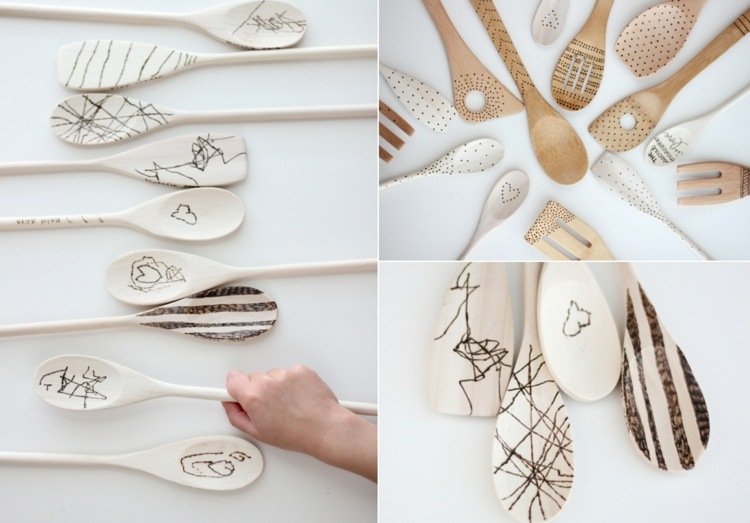Vyrobte darček pre babičku - namaľujte drevenú lyžičku a ozdobte ju pálenkou