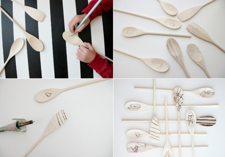 Užitočný darček pre babičku, ktorá robí remeslá na pečenie a varenie drevenými lyžičkami