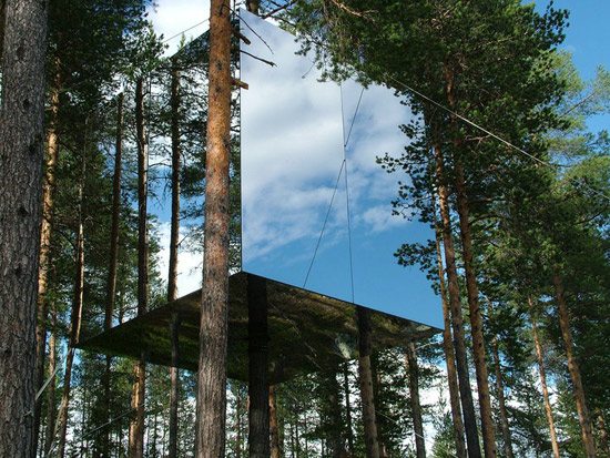 Tree hotel Sweden moderný dizajn Tree Hotel Sweden Moderný dizajn
