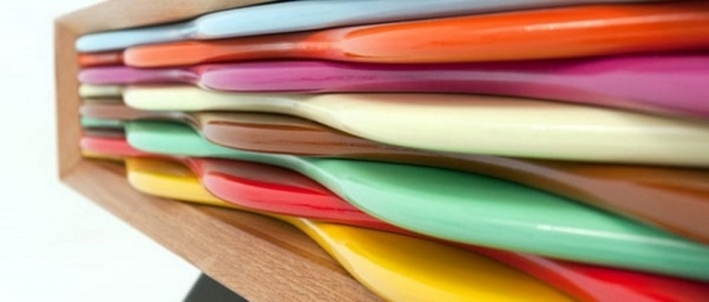 Zásuvky na príborník Edna, farebne navrhnuté, ručne farbené, potiahnuté