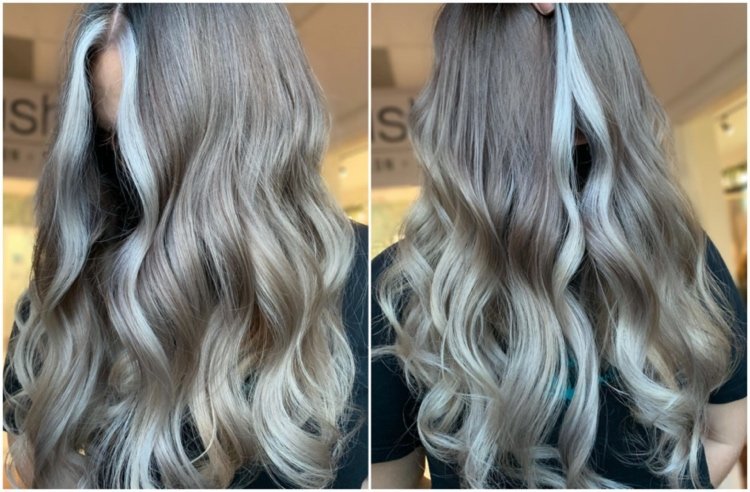 peňaženka trend vlasov sivá a blond
