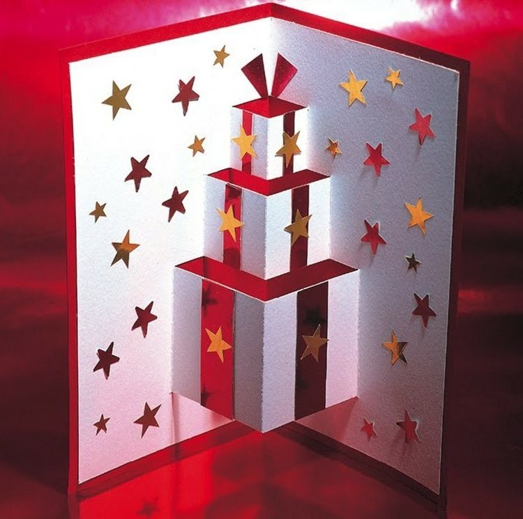 drotár vianočné pohľadnice 3d efekt darčeky skladacie hviezdy
