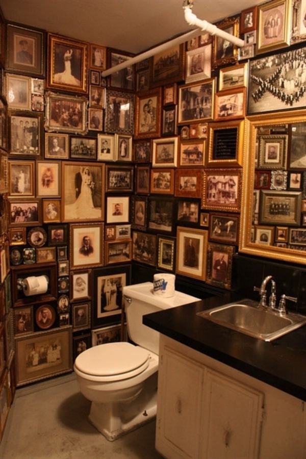 nápady na klasickú výzdobu fotografickej steny Retro dizajn steny a fotografická stena