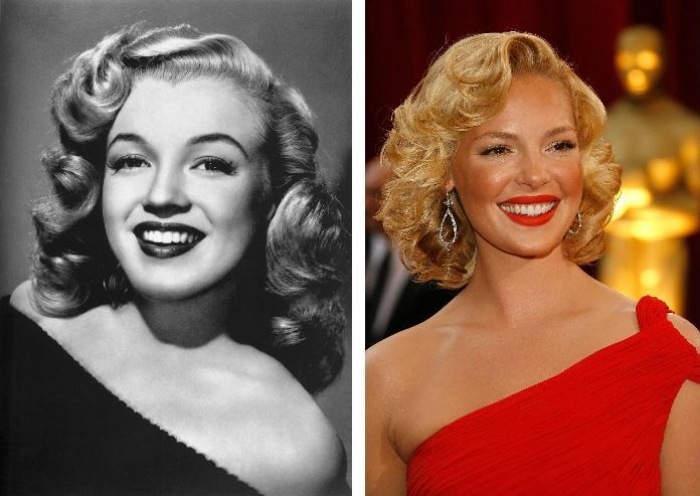 vlasy po plecia s retro vlnami a bočnou ofinou retro-účesy vždy-moderné-marilyn-monroe-katherine-heigl