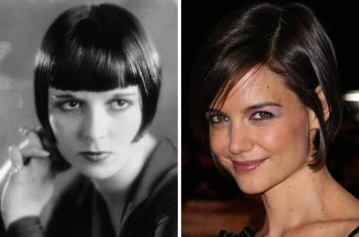 Louise Brooksová z 20. rokov 20. storočia a Katie Holmsová vintage-účes-1920-louise-brooks-katie-holms