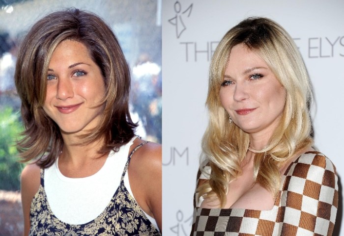 Jennifer Aniston Friends 1990 a Kirsten Dunst jennifer-aniston-1990-účes-kirsten-dunst