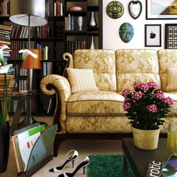 ázijský interiér obývačky