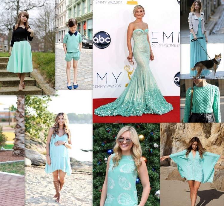 Jarné a letné outfity v mätovej zeleni - aqua trend-farby-2016-jar-leto-mäta-zelená-aqua