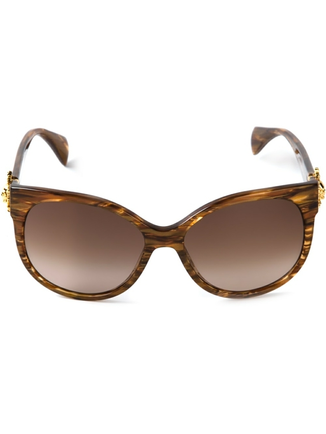 AM kolekcia Havana farebné rámy okuliarov, hnedé slnečné okuliare Unisex slnečné okuliare v tvare mačacieho oka