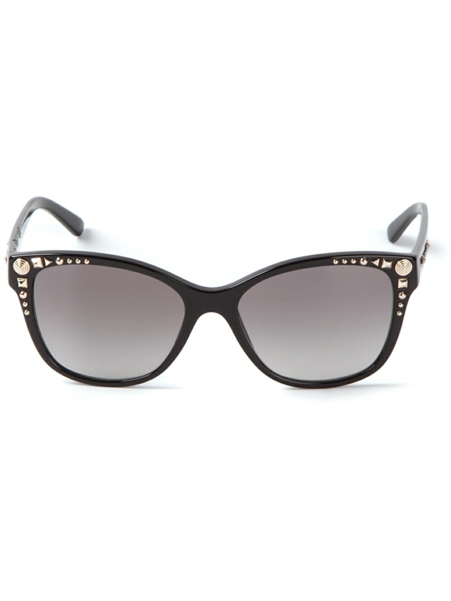 S kovovými nitmi, plastovým rámom od VERSACE značkové okuliare s rámom na tmavé okuliare