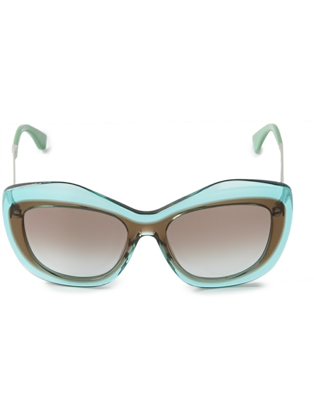 Luxusné okuliare na okuliare Fendi svetlo modré okuliare s kovovými rámami na okuliare zakrivený tvar rámčeka-dizajnérske okuliare