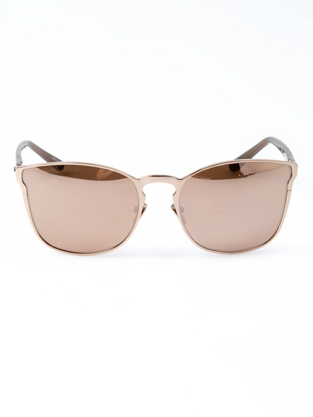 Kovový rám okuliarov svetlo hnedá ruža LINDA FARROW Dizajnér nadrozmerných slnečných okuliarov v ružovej farbe