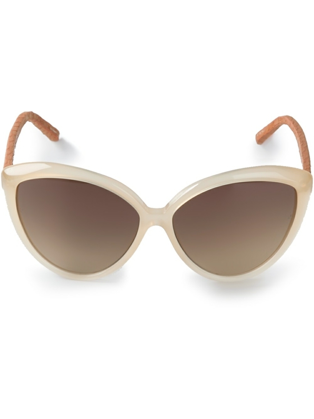 Krémovo biele plastové rámy okuliarov od Lindy Farrowovej Dizajnérske okuliare-tmavšie-spánky-vyrobené z kovu-tvar-mačacieho oka