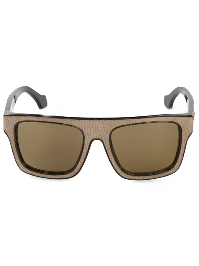 obdĺžnikový rám okuliarov BALENCIAGA hnedá hadia koža Plastové značkové okuliare s rámom na okuliare