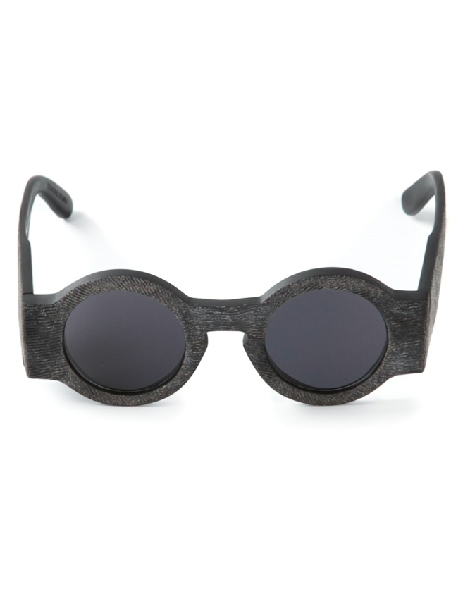 Ricardove okrúhle slnečné okuliare, plastový rám, hranaté okrúhly rám-značkové okuliare-sivé