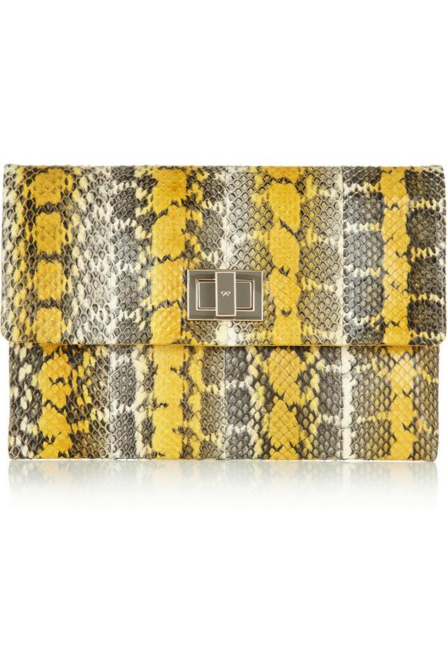 Vpredu zapínanie na semišový vzor ANYA HINDMARCH Dizajnová taška s chlopňou a farebným vzorom