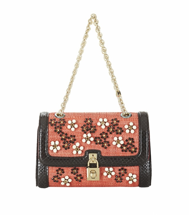 Dolce & amp; Gabbana s kvetmi a retiazkou ako zámok Reťazový nosič-viacfarebný-farebný-kvetinový vzor