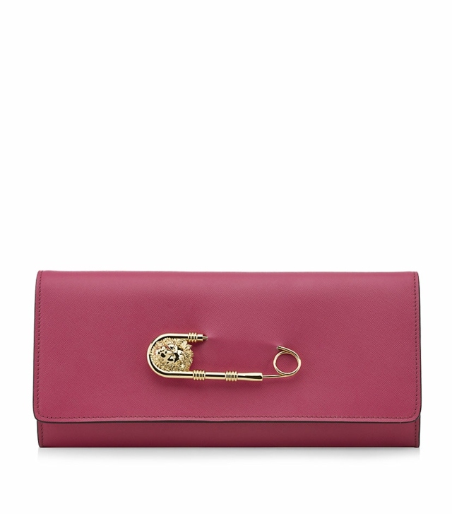 Fuchsiová peňaženka Versus s klopou Bezpečnostný kolík-fuchsiová-farebná spojka-s klapkou