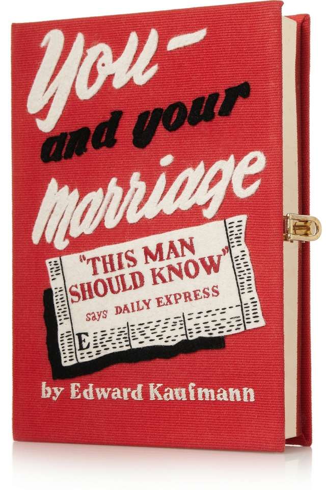 Vyšívaná spojka s vami a vašim manželstvom OLYMPIA LE TAN Odtlačok-plagát-obdĺžnikový-súkno-spojková kniha