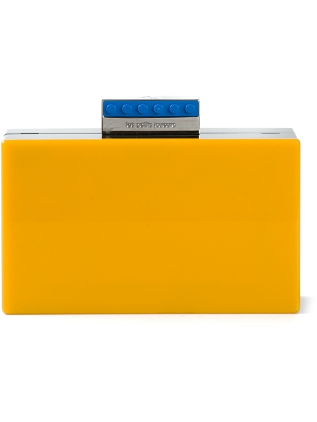 tmavožltá plastová spojková taška LES PETITS JOUEURS viacfarebná-obdĺžniková-zámka-obdĺžniková-spojková taška