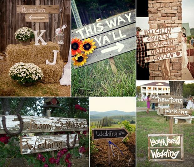 Svadobný vidiecky štýl oslavujte nápady rozcestník drevo Oslávte nápady vo vidieckom štýle Ako si vyrobiť drevo sami