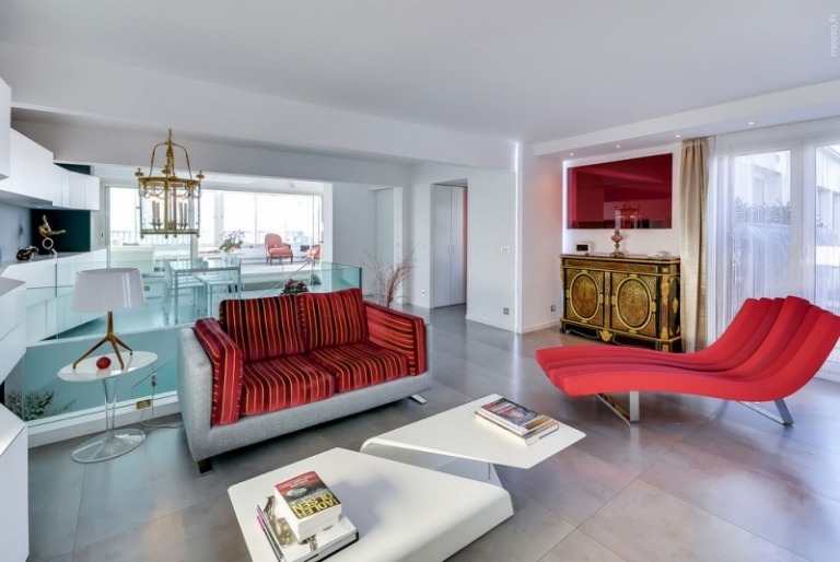 Eklektická obývačka v ružových farbách Nápady-obývačka-obývačka-nápady-červený-nábytok