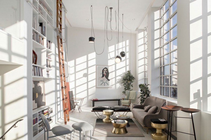 Zariaďte obývaciu izbu zlatými akcentmi farebné vybavenie obývačky