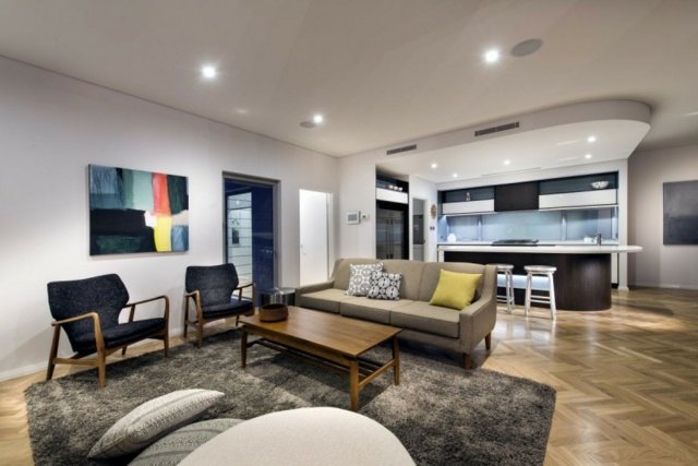 Obývacia izba retro nábytok design obrázky parkety Obrázky dizajnu nábytku parkety dubové drevo