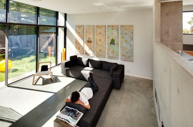 Nápady na obývaciu izbu dizajn farebného čalúnenia Nástenné prevedenie farebné čalúnenie sivá farba