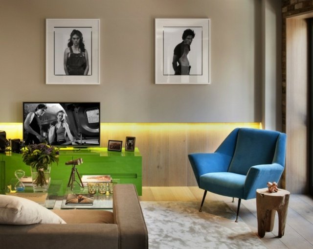 Nápady na výzdobu obývačky fotografie drevený stôl kmeň stromu Nápady na dekoráciu fotografie drevený stôl pohovka kufor stromu