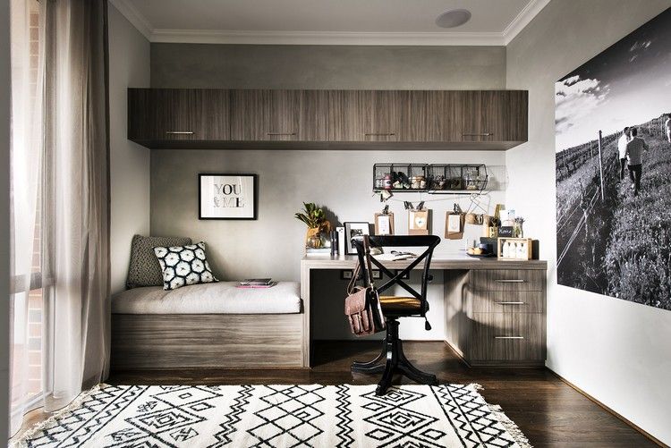 zariadenie izby pre mládež-drevený nábytok-podlahy-pracovná plocha-kútik na čítanie