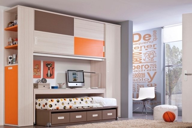 Výsuvná posteľ-praktický-skrytá-skrinka-systém-nábytok do detskej izby