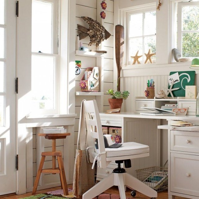 interiérový dizajn-obklad na stenu-drevo-biela-pláž-vzhľad-návrh miestnosti pre mládež