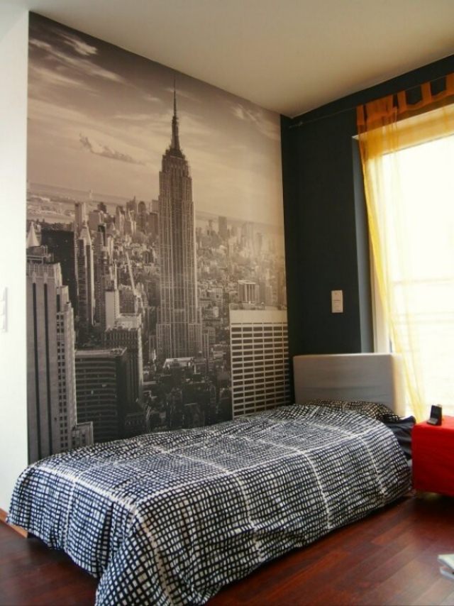 zariadenie pre izbu pre mládež-nápady-dekorácia na stenu-foto-tapeta-mrakodrap