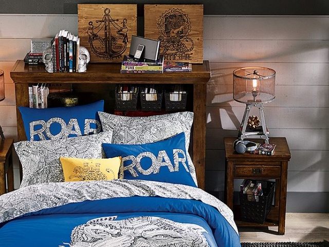 chlapčenská izba-zariadenie-nápady-masívny-nábytok-nábytok-práčka-tiger-print