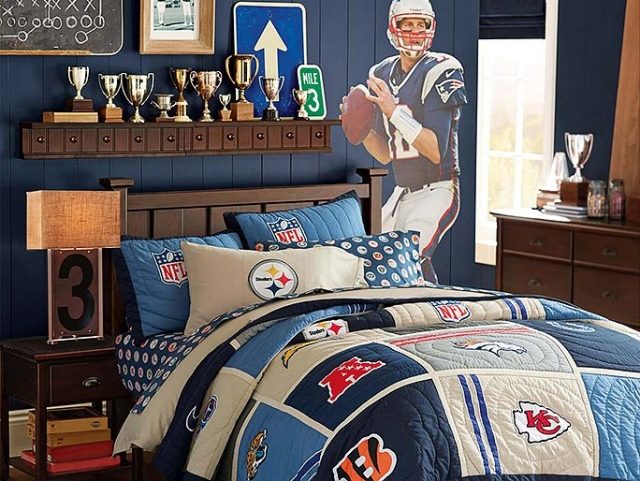 Klasické-násťročné-nábytok-nápady-nápady-chlapčenská izba-športové nápady-nálepky na stenu