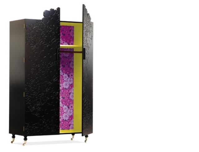 dizajnová skriňa čierny kvetinový vzor VARIETY dizajn nami skriňa čierna kvetinový vzor VARIETY dizajn nami